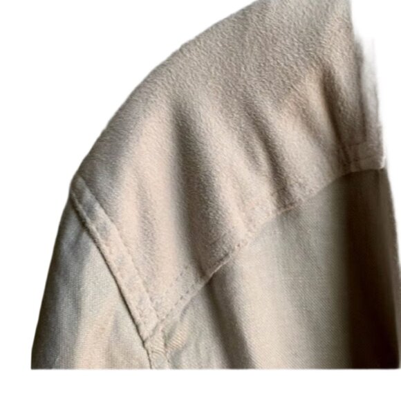 Anthropologie Gray Draped Utility Jacket XS Linen Suede Zip Pockets - Picture 7 of 7